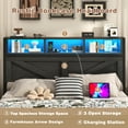 thumbnail image 5 of Fastroby King Bed Frame with Storage Headboard & Drawers, Farmhouse Style, No Box Spring Needed, Black, 5 of 10