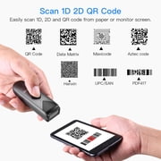 Eyoyo 1D 2D QR Code Barcode Scanner, Portable Mini Reader with 2.4G Wireless/Bluetooth/USB Wired ,Compatible with iPad, Phone, Android, Tablet PC