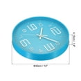 thumbnail image 2 of Uxcell 12" Wall Clock Battery Operated Silent Non Ticking 3D Numbers Clock, Light Blue 2Pack, 2 of 6