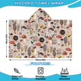thumbnail image 2 of Brown Mushroom Line Light Pattern Hooded Bath Towel，60"x35" for Ages 3 To 12 Kids, Quick Dry Lightweight Soft Microfiber Hood Beach Towel Cover Up for Kids, 2 of 7