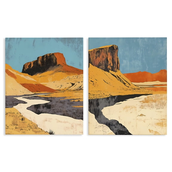Stupell Industries Desert Canyon Pass 2 Piece Canvas Wall Art Set, design by Walker Noble