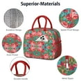 thumbnail image 4 of Lunch Bag Lunch Box for Women Reusable Insulated Lunch Cooler Bags,Large Capacity for Work Travel Picnic,Water-Resistant Pioneer Colorful Floral Lunch Tote Bag Gifts for Woman Mom Red, 4 of 6