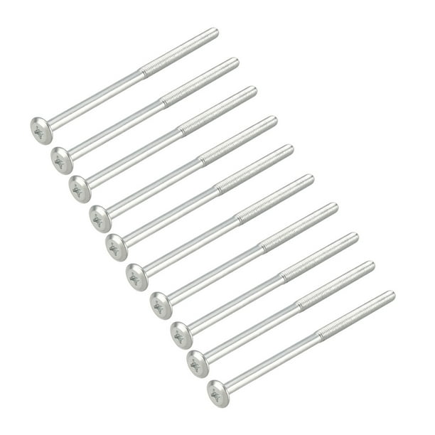Tornillos de máquina Phillips M6x120mm con cabeza, atornillados de zinc, sujetadores de cuero para libro de cuentas, rosca media, 10 piezas
