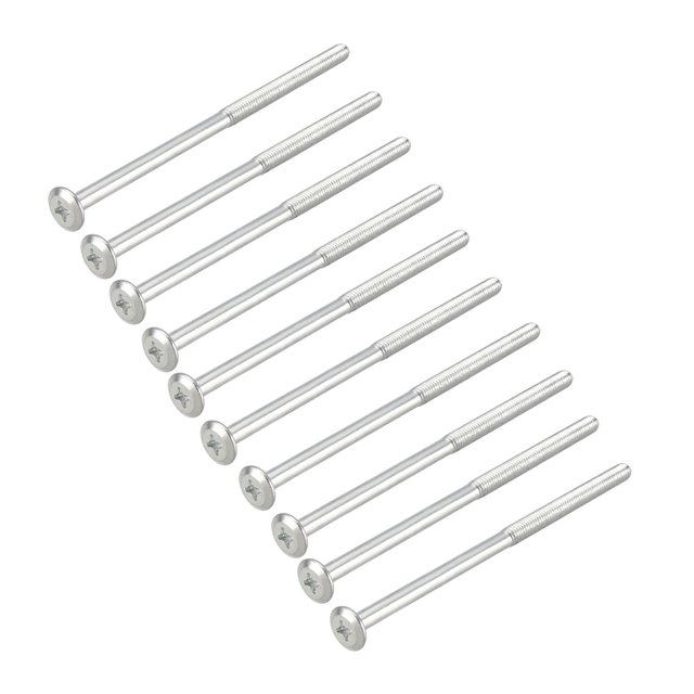 Tornillos de máquina Phillips M6x120mm con cabeza, atornillados de zinc, sujetadores de cuero para libro de cuentas, rosca media, 10 piezas