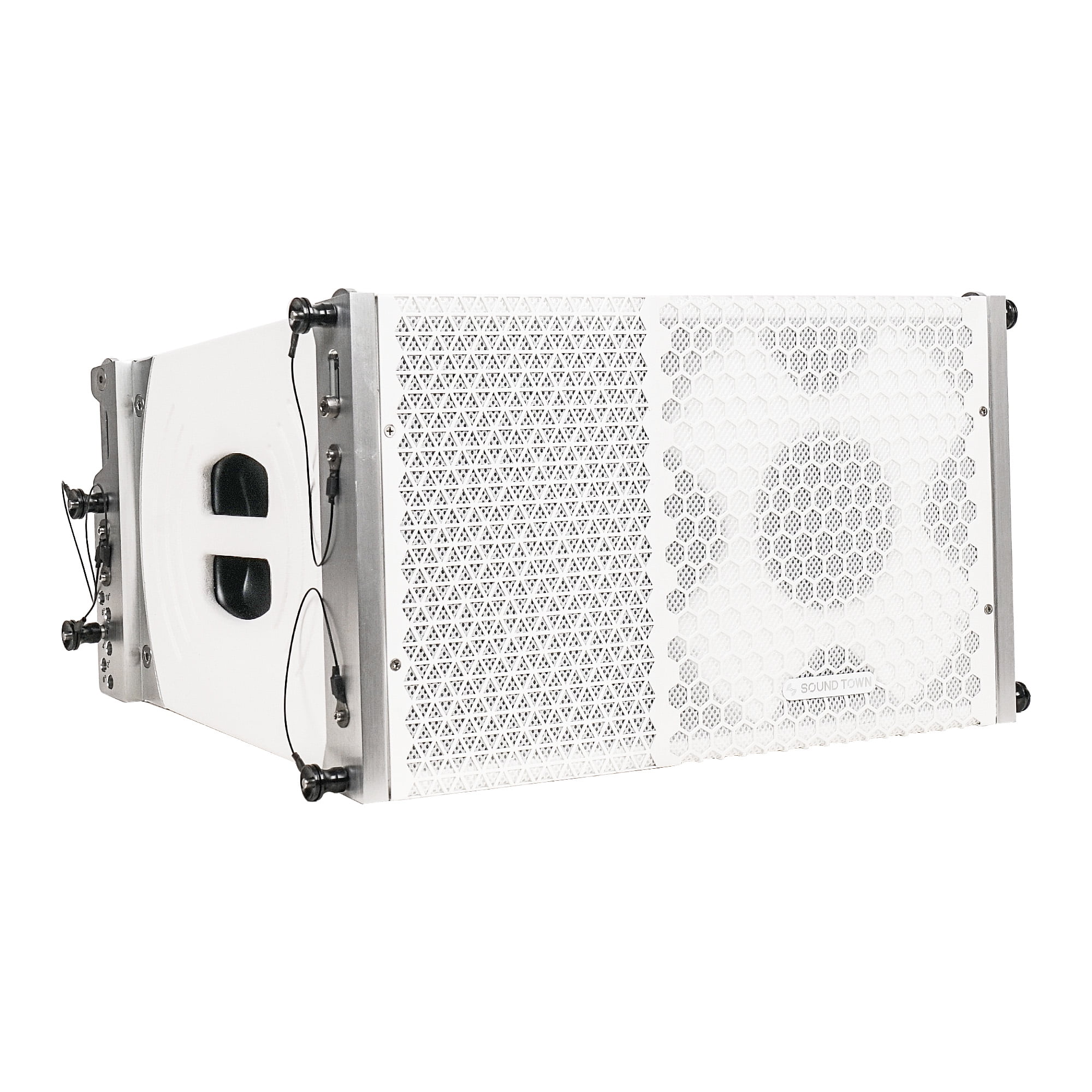 Sound Town ZETHUS Series 10 Two-Way Line Array Loudspeaker System with Titanium Compression Driver, Full Range/Bi-amp Switchable, White (ZETHUS-110W)