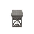 thumbnail image 2 of Benzara Wooden Dining Bench with Sled Legs and Decorative Scrolled Motifs, Gray, 2 of 3