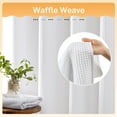 thumbnail image 2 of White Fabric Shower Curtain Set, Cotton Blend, Waffle Weave, with Snap in Replacement Liner，71 x 74 inches, 2 of 4