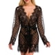 thumbnail image 2 of Ropa interior sexy encaje transparente frente cardigan pijamas mujer sexy tirantes camisón Pompotops qwe19191, 2 of 9