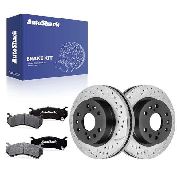 AutoShack Front Vented Drilled & Slotted E-Coated Brake Rotors   Ceramic Pads 6-PC Brake Kit Replacement for 2007 GMC Sierra 1500 Classic 2005-2006 GMC Sierra 1500 ShadowGuard 12.99" (329.9 mm)