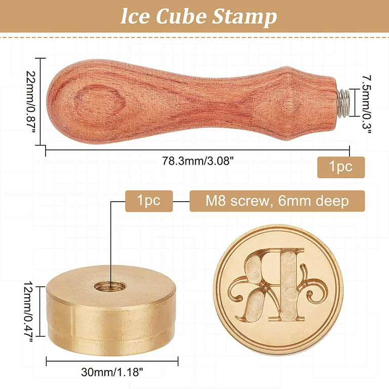 Custom Brass Ice Stamp, Custom Initial Whiskey Ice Stamp, Ice Cube Stamp  for Bar, Business Logo Ice Stamp, Personalized Cocktail Ice Stamps 