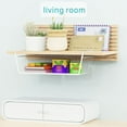 thumbnail image 4 of 4 Pack White Under Shelf Wire Basket Hanging Storage Baskets, Under Cabinet Add-on Storage Racks Slide-in Baskets Organizer for Kitchen Pantry Desk Bookshelf, 4 of 5