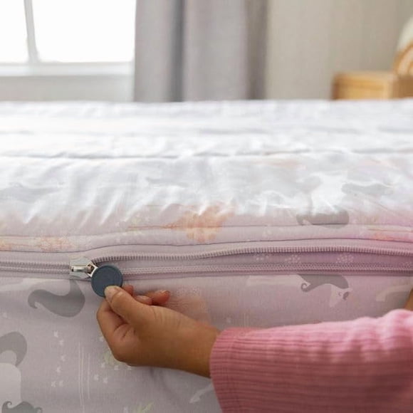 Beddy's Fairytale Unicorn Girls Durable Zipper Bedding for Kids Bed in a Bag Purple Sheets & Comforter with Unicorns Design Includes Pillowcase & Pillow Sham Easy to Make & Wash