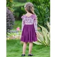 thumbnail image 3 of Lanbubble Toddler Girls Dresses Long Sleeve Velvet Tutu Dress Tulle Birthday Party Princess Dress for girl 1-6T, 3 of 8