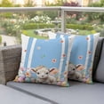 thumbnail image 4 of Easter Sheep Pillow Covers 2 Pack Watercolor Sheep Flowers Colored Eggs Blue Stripes Pillowcase Waterproof Outdoor Throw Pillow Cover for Patio Garden Square Cushion 20”x20”, 4 of 9