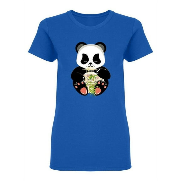 Panda Eating Ramen Shaped T-Shirt Women -Image by Shutterstock, Female Medium
