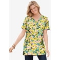 thumbnail image 5 of Woman Within Plus Size Perfect Printed Short-Sleeve Shirred V-Neck Tunic, 5 of 6