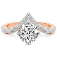 thumbnail image 3 of Round Shape 4 Carat IGI Certified Lab Grown Diamond Ring | 14K Rose Gold | Athena Chevron Twist Diamond Ring | FG-VS1-VS2 Quality Friendly Diamonds, 3 of 5