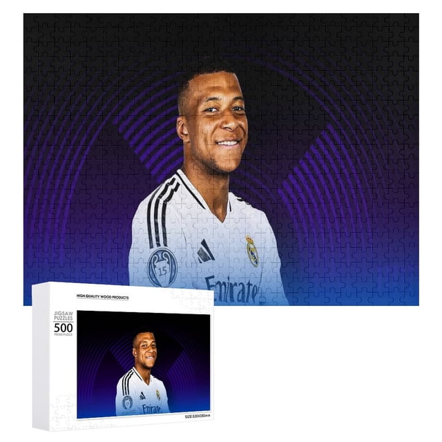 Kylian Mbappé Rompecabezas de Madera Temático para Decoración del Hogar o Regalo para Fans, Amigos y Familia. 500 Piezas