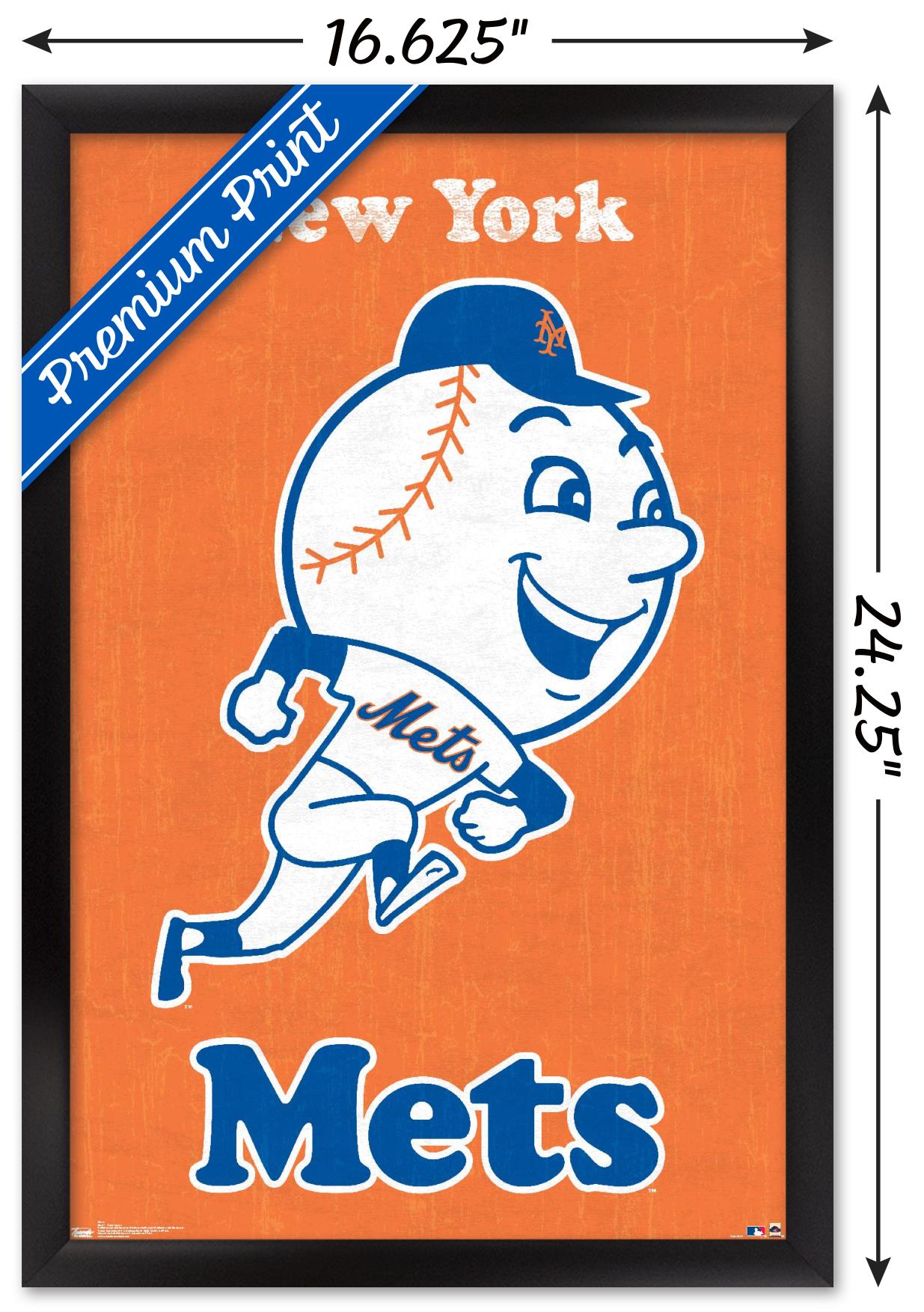 MLB New York Mets - Retro Logo 11 Wall Poster, 14.725" x 22.375", Framed