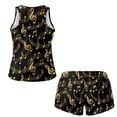 thumbnail image 4 of Xoenoiee Music Note Print Women 2 Piece Flowy Tankini Swimsuits with Boyshorts Round Neck Swim Tank Tops Bathing Suits Modest Swimwear, M, 4 of 7