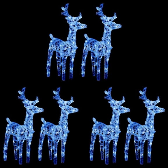 vidaXL Christmas Reindeer Decoration Light Display Blinking Lights LED Acrylic 6-Pack