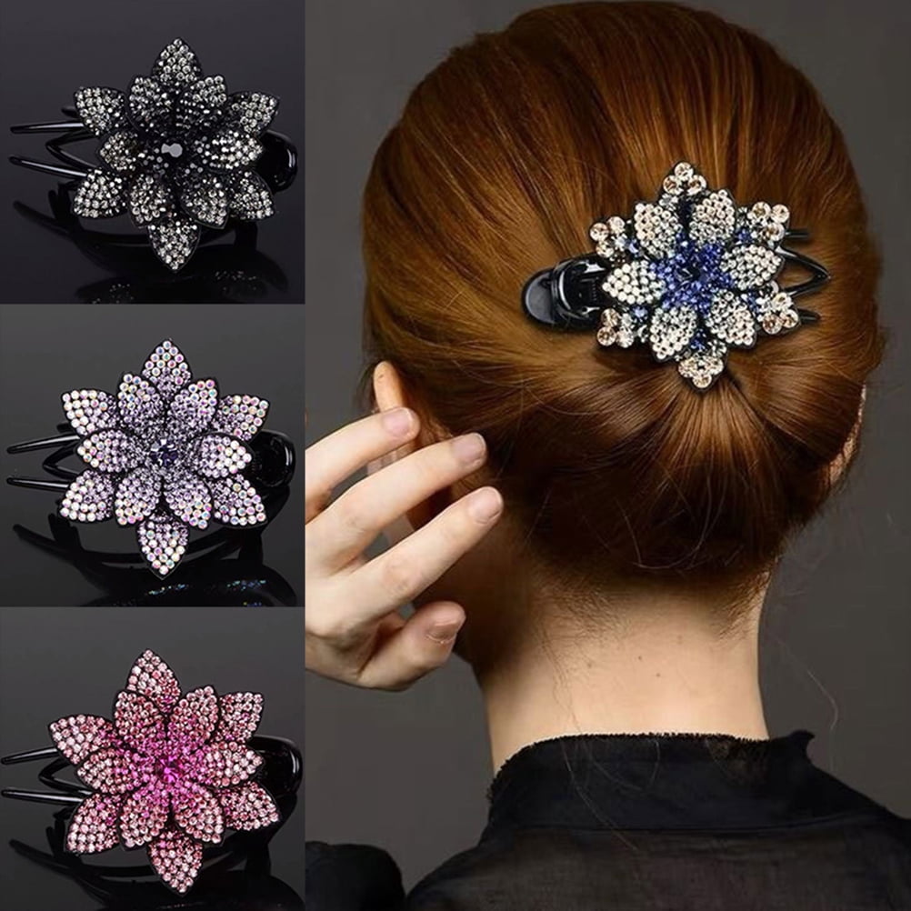 Elegant Rhinestone Flower Hair Barrettes & Clips for Women  display picture 3