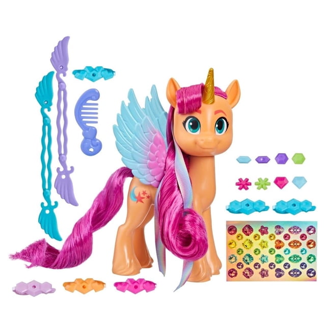 Set de Juego Hasbro My Little Pony Sunny Starscout Peinados con estilo Figura de poni naranja de 15 cm