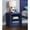 Blue, variant on Nightstand | Ideal for Bedroom Organization | Wood Construction with Brushed Finish | Tapered Claw Feet for Elegant Look
