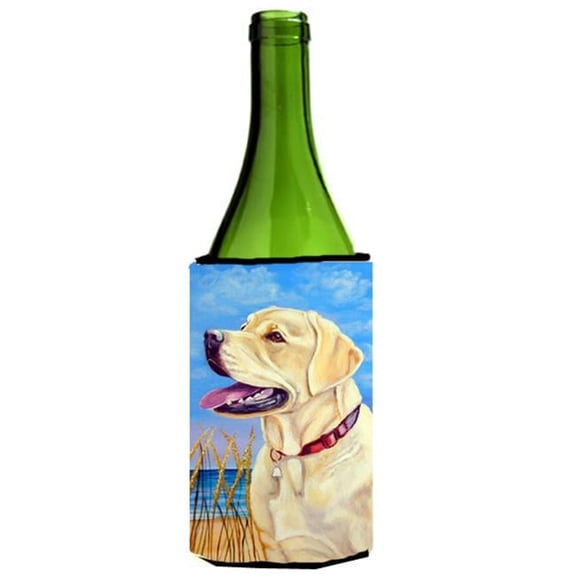 Yellow Labrador At The Beach Wine bottle sleeve Hugger - 24 oz.