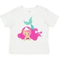 thumbnail image 3 of Inktastic Cute Mermaid, Pink Hair, Green Tail Girls Toddler T-Shirt, 3 of 5