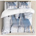 thumbnail image 1 of Duvet Cover Set, Galloping Noble Horses on Snow Covered Field Purity Animals, 1 of 6