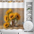 thumbnail image 2 of No Hook Shower Curtain, Sunflower Shower Curtains for Bathroom with See Through Top Window, Vintage Yellow Botanical Floral Summer Waterproof & Washable Bath Curtain Standard 72"x72", 2 of 8