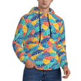 thumbnail image 2 of Naloa Colorful Fish 1 Men's Casual Hooded Collar Drawstring Hoodies Pullover Sweatshirts Casual Long Sleeve Shirts-4X-Large, 2 of 7