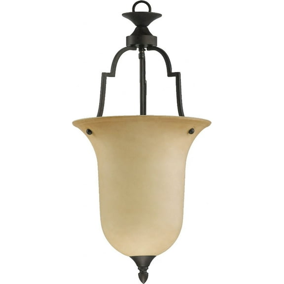 Quorum Lighting Coventry Pendant, 1 Light, Toasted Sienna, Amber Scavo