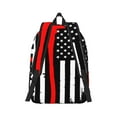 thumbnail image 3 of Balery Firefighters USA Flag Vintage Canvas Backpack for Men and Women - Large Capacity, Durable Travel Laptop Bag for School, Work, Hiking, and Outdoor Activities, 3 of 7