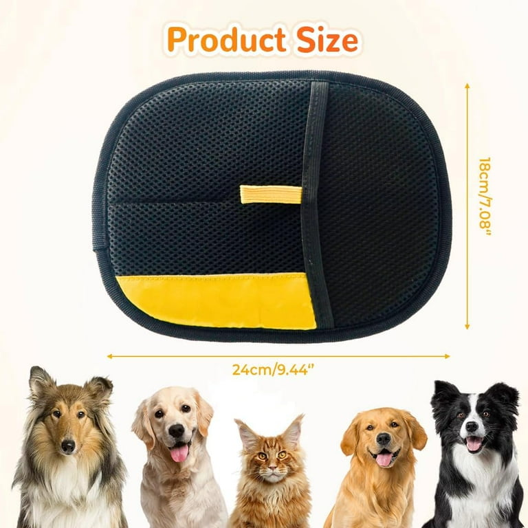 Gant De Toilettage Double Face Pour Chien/chat – Enlève Les Poils Morts – Polyester Antistatique – Léger, Portable – Pour Maison, Voyage
