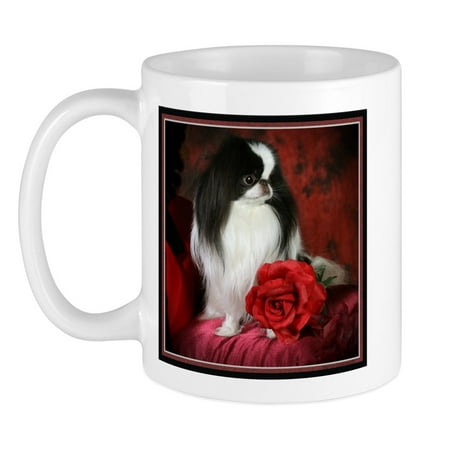 

CafePress - Japanese Chin & Rose Mug - Ceramic Coffee Tea Novelty Mug Cup 11 oz