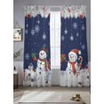 thumbnail image 2 of Christmas Sheer Curtains 84 inches Long, Red Snowman White Snow Pine Leaf Xmas Box Navy Blue Light Filtering Sheer Window Curtains Rod Pocket Voile Drapes for Bedroom Living Room, 2 Panels 52"Wx84"L, 2 of 6