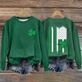 thumbnail image 2 of Bunenne St Patrick Day Sweatshirts Shamrock Sweatshirt Women's Fashion Casual Saint Printed Long Sleeved Round Neck Hoodie Crew Sweatshirt for Women Army Green 1 L, 2 of 8