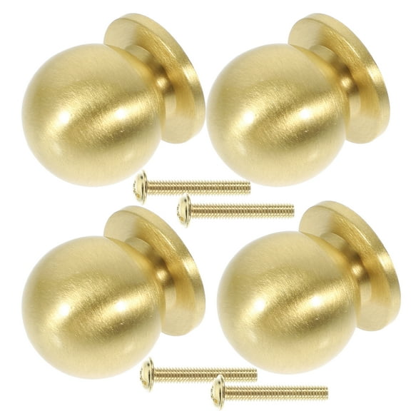 4 Pcs Brushed Nickel Door Knobs Wardrobe Door Handles 2.10X1.80X1.80CM Golden