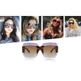 thumbnail image 3 of Gafas de Sol FEISEDY Retro Cuadradas Sobredimensionadas para Mujeres B2276, 3 of 8