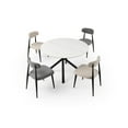 thumbnail image 5 of Set of Grey Upholstered Dining Chairs with Black Metal Frame / Comfortable Seating for Living Room, 5 of 5