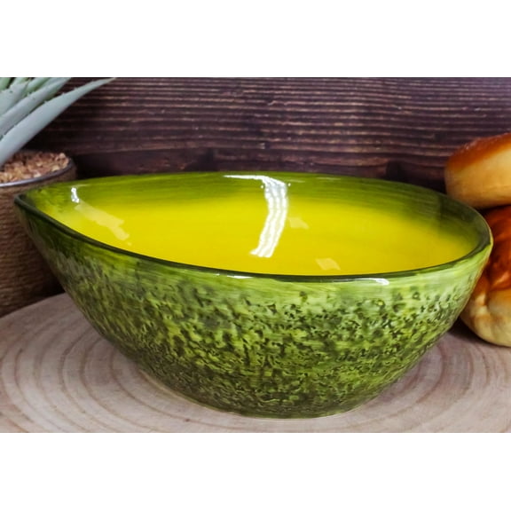 Ebros Gourmet Kitchen Half Split Avocado Large Serving Bowl 10.5"L Home Decor