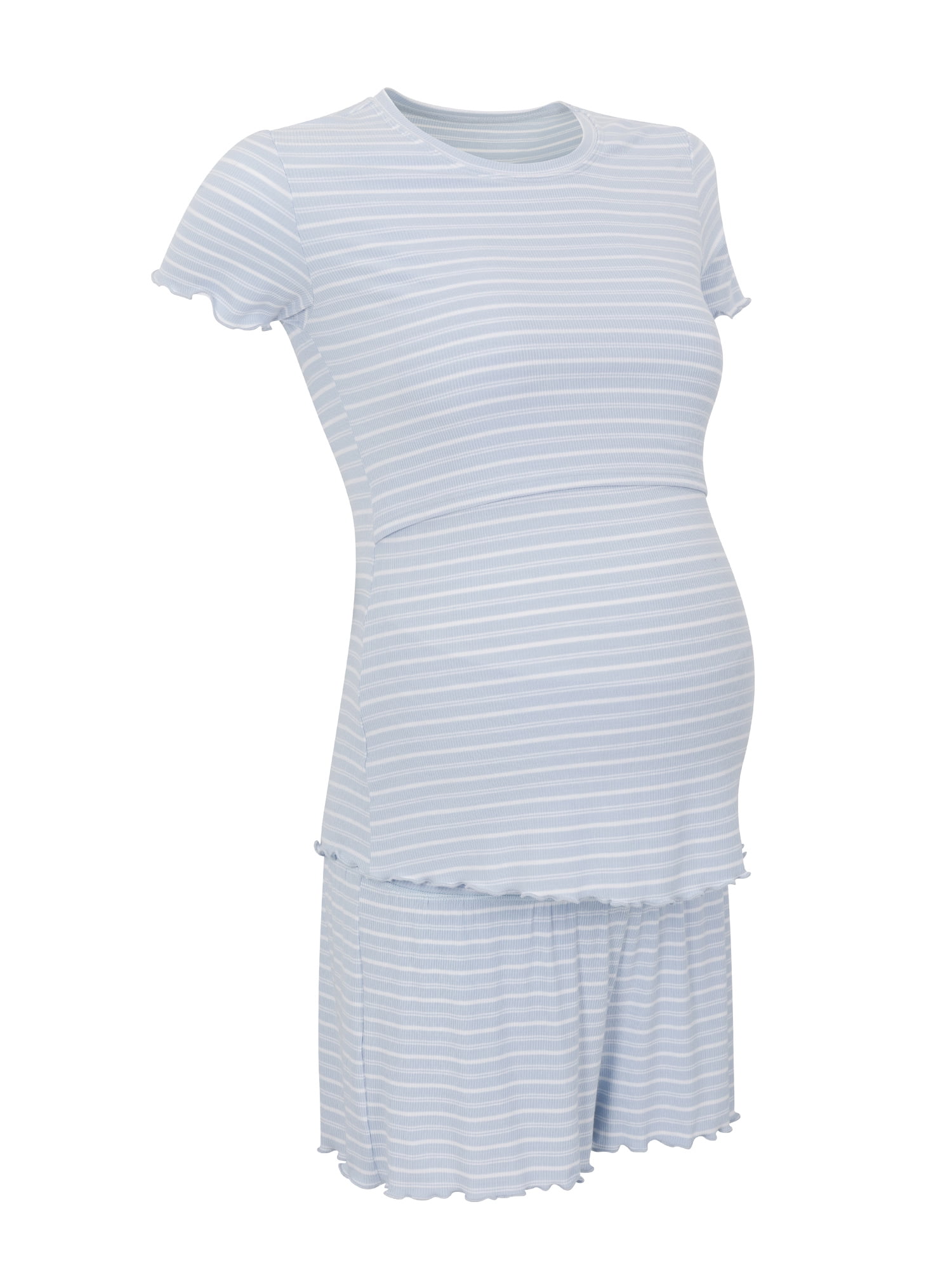 Ingrid & Isabel For Every Belly Women's Maternity Ribbed T-Shirt & Short Sleep Set, Sizes S-XXXL