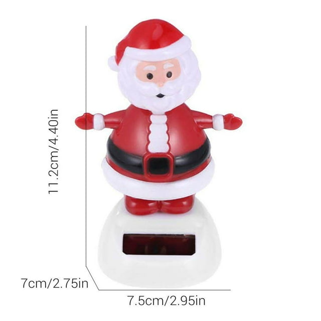 kurtrusly 3 Pcs Solar Christmas Figure Elk Santa Claus Snowman Figure for Office Desk Car Dashboard Decoration Random Color Base