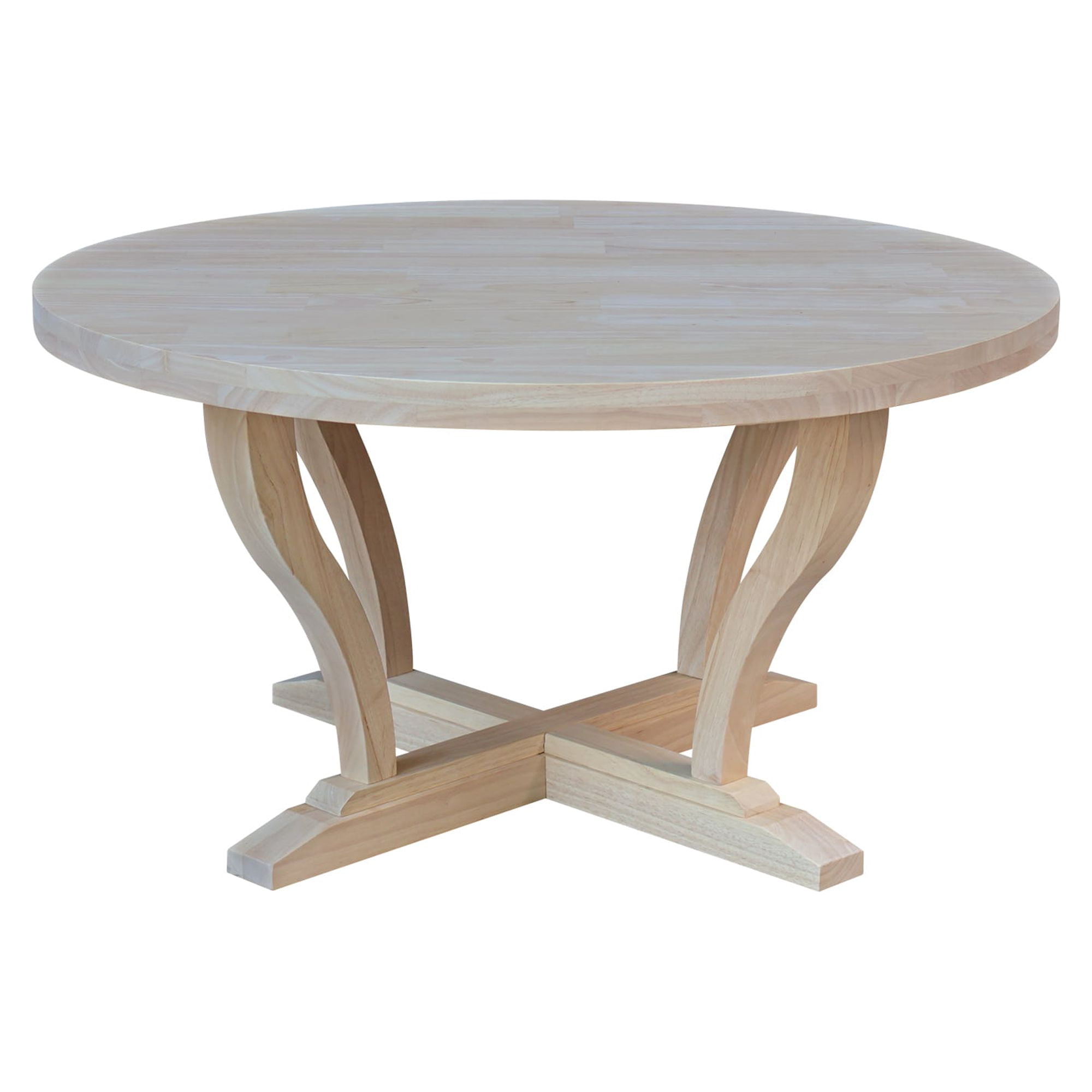 International Concepts LaCasa Solid Wood Round Coffee Table - Unfinished
