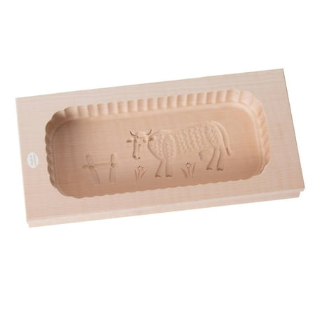 

Hard Carved Wooden Rectangular Butter Mold Assorted Patterns Large 1 Pound