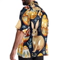 thumbnail image 3 of Easter Men's Hawaiian Short Sleeve Printed Button Down Poplin Casual Summer Beach Shirt, Unisex, 3 of 6