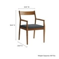 thumbnail image 4 of Modway Solara Vegan Leather Wood Dining ArmchairsSet of 2 in Walnut Black, 4 of 10