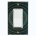 thumbnail image 1 of Metal Light Switch Plate Cover Teal Black Mandala Circle Tile Pattern MDL012, 1 of 13